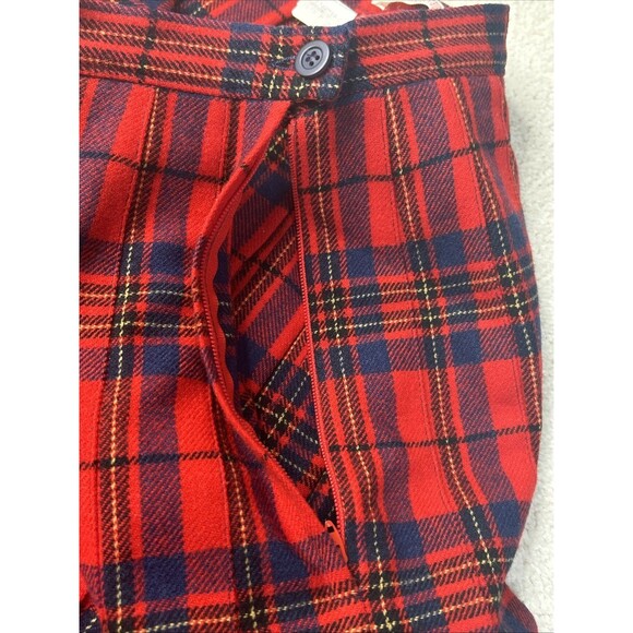 VTG Pendleton Skirt Women's 8 Red Leslie Tartan 100% Virgin Wool Pleated - Picture 5 of 12